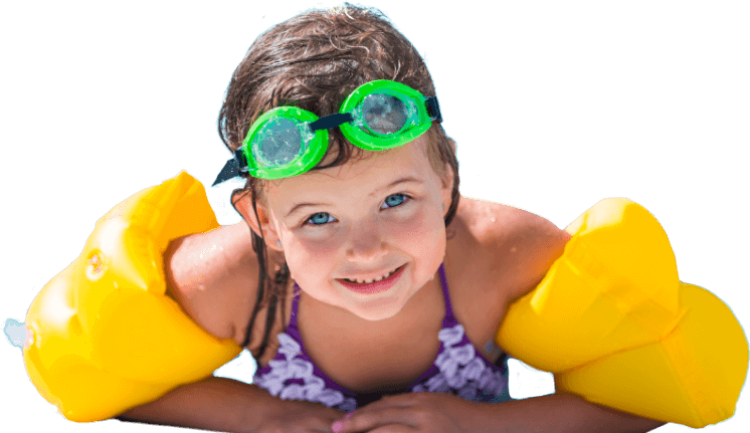 Pige med dykkerbriller